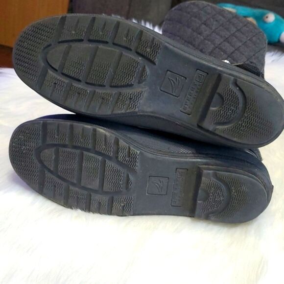 Sperry Top-Sider Women's Saltwater Tall Nylon Duck Boot Slate Quilted Waterproof - Picture 8 of 8